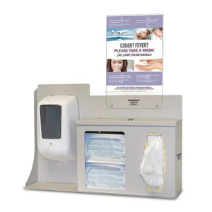 Bowman Single-Lock Touchless Hygiene Center with Sign, Steel • Beige • Portrait Bowman Single-Lock Touchless Hygiene Center with Sign, Steel • Beige • Portrait