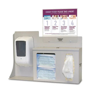 Bowman Single-Lock Touchless Hygiene Center with Sign, Steel • Beige • Landscape Bowman Single-Lock Touchless Hygiene Center with Sign, Steel • Beige • Landscape