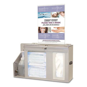 Bowman ABS Double Lock Hygiene Station , With Sign • 17.52"W x 5.62"D x 21.36"H Bowman ABS Double Lock Hygiene Station , With Sign • 17.52"W x 5.62"D x 21.36"H