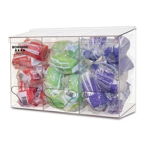 Top & Front Dispensing Bulk Dispenser, Triple • Short • PETG • 17.5"W x 6.05"D x 11.16"H Top & Front Dispensing Bulk Dispenser, Triple • Short • PETG • 17.5"W x 6.05"D x 11.16"H