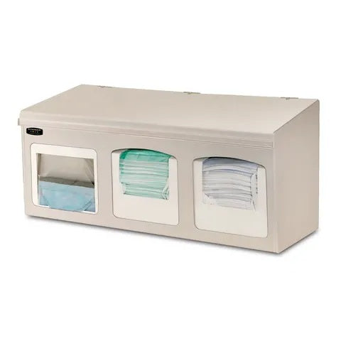 Bowman ABS Triple Surgical Mask Dispenser, 26.5"W x 10.62"D x 12.75"H • Beige