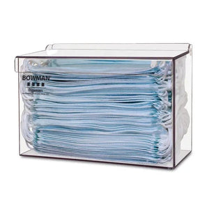 Bowman PETG Face Mask Dispenser, ADA Compliant • 8.25"W x 4"D x 5.63"H Bowman PETG Face Mask Dispenser, ADA Compliant • 8.25"W x 4"D x 5.63"H