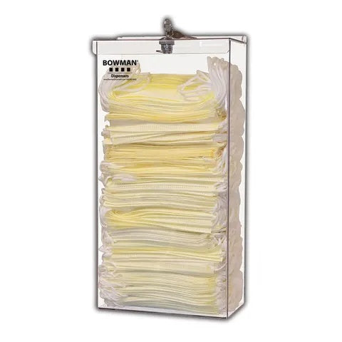 Tall Locking Bulk Face Mask Dispenser, PETG • Clear