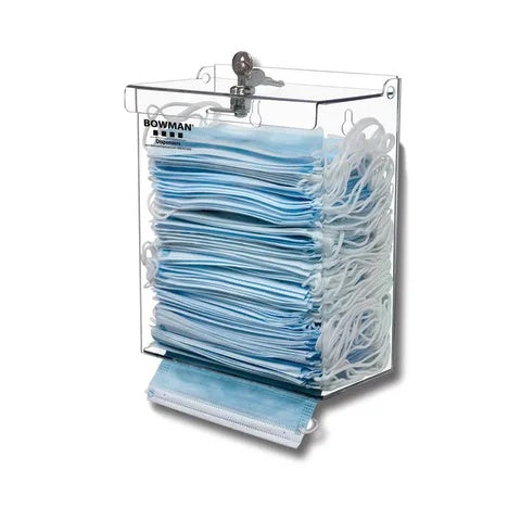 Short Locking Bulk Face Mask Dispenser, PETG • Clear