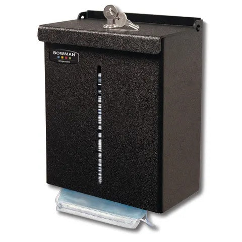 Short Locking Bulk Face Mask Dispenser, ABS • Black