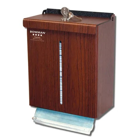 Short Locking Bulk Face Mask Dispenser, ABS • Cherry