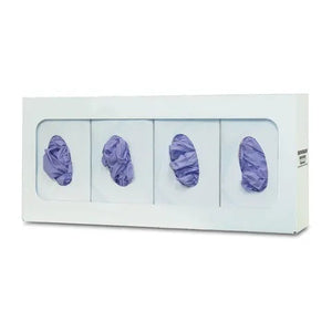 Bowman White Steel Basic Glove Box Dispenser, Quad • 22.32"W x 3.81"D x 9.99"H Bowman White Steel Basic Glove Box Dispenser, Quad • 22.32"W x 3.81"D x 9.99"H