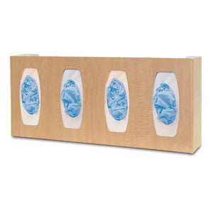 Quad Glove Box Dispenser • 22.63"W x 4"D x 10.13"H, Maple Quad Glove Box Dispenser • 22.63"W x 4"D x 10.13"H, Maple