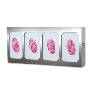 Bowman Stainless Steel Glove Box Dispenser with Dividers, Quad • 21.16"W x 3.81"D x 10.03"H Bowman Stainless Steel Glove Box Dispenser with Dividers, Quad • 21.16"W x 3.81"D x 10.03"H