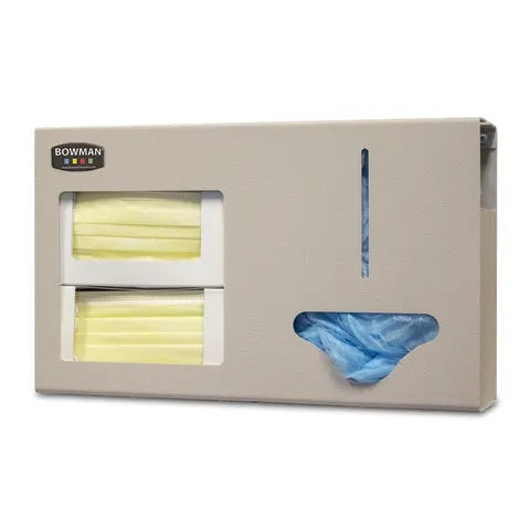 Bowman ABS Double Mask and Bulk Dispenser • 16.95"W x 4.75"D x 10.2"H