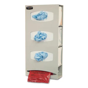Bowman ABS Triple Glove Box Dispenser with Single Bag Dispenser • 10.1"W x 3.95"D x 20.4"H Bowman ABS Triple Glove Box Dispenser with Single Bag Dispenser • 10.1"W x 3.95"D x 20.4"H