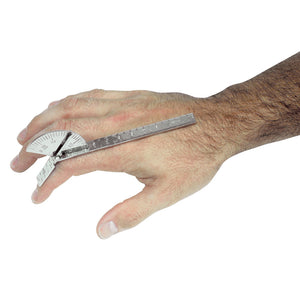 BASELINE STAINLESS-STEEL FINGER/SMALL JOINT GONIOMETER, 180 DEGREES, 3-1/2", 5 DEGREE INCREMENTS BASELINE STAINLESS-STEEL FINGER/SMALL JOINT GONIOMETER, 180 DEGREES, 3-1/2", 5 DEGREE INCREMENTS
