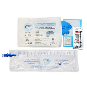 CURE CLOSED SYSTEM KIT WITH ACCESSORIES STRAIGHT TIP PRE-LUBRICATED CATHETER 8 FR CURE CLOSED SYSTEM KIT WITH ACCESSORIES STRAIGHT TIP PRE-LUBRICATED CATHETER 8 FR