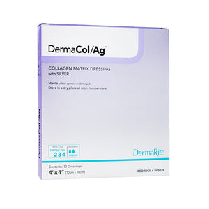 Dermarite dermacol/ag collagen matrix wound dressing w/silver 4" x 4" sterile Dermarite dermacol/ag collagen matrix wound dressing w/silver 4" x 4" sterile