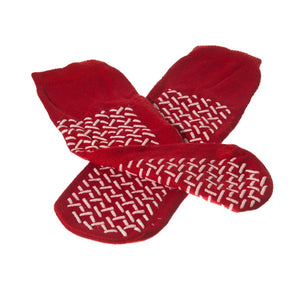 Double-Tread Fall Prevention Patient Slippers, Red, One Size Fits Most Double-Tread Fall Prevention Patient Slippers, Red, One Size Fits Most