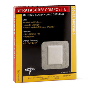 STRATASORB COMPOSITE ISLAND DRESSING, 6" X 6" STRATASORB COMPOSITE ISLAND DRESSING, 6" X 6"