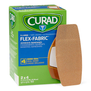 CURAD Flex-Fabric Adhesive Bandages, Extra Large 2" x 4" Strip, Single Sample Bandage CURAD Flex-Fabric Adhesive Bandages, Extra Large 2" x 4" Strip, Single Sample Bandage