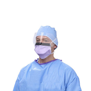 Medline Level 3 Duckbill-Style Tie Mask with Foam Strip and Shield, Purple Medline Level 3 Duckbill-Style Tie Mask with Foam Strip and Shield, Purple