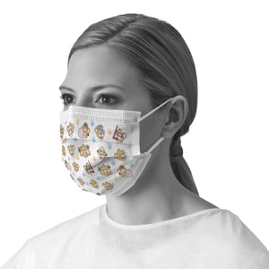 Procedure Face Mask with Ear Loops, Pediatric Buddy the Brave Print, Regular/Adult Size Procedure Face Mask with Ear Loops, Pediatric Buddy the Brave Print, Regular/Adult Size