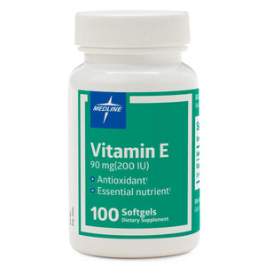 Medline Vitamin E Softgel, 90 mg, 100/Bottle, 64 Bottles/Case Medline Vitamin E Softgel, 90 mg, 100/Bottle, 64 Bottles/Case