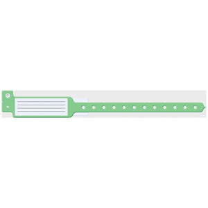 Wristband, Adult/ Pediatric, Green Wristband, Adult/ Pediatric, Green