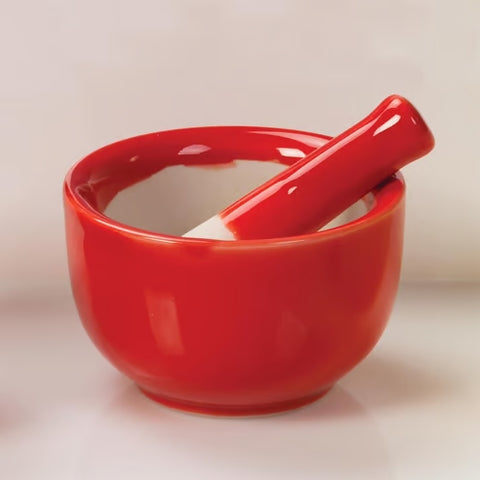 Colorful Mortar and Pestle, Red