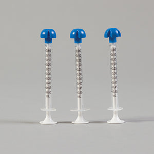 Health Care Logistics® by Comar® Oral Dispensers with Tip Caps, 0.5mL, Clear with White Plungers Health Care Logistics® by Comar® Oral Dispensers with Tip Caps, 0.5mL, Clear with White Plungers