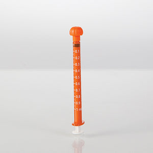 NeoMed® Oral Dispensers with Tip Caps, 1mL, Amber/White Markings, 100 Pack NeoMed® Oral Dispensers with Tip Caps, 1mL, Amber/White Markings, 100 Pack