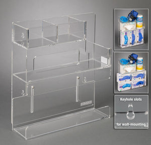 Exam Room Organizer-Glove Box, Tissue, Wipe Can, Emesis Bag (Wall Mount, K14) Exam Room Organizer-Glove Box, Tissue, Wipe Can, Emesis Bag (Wall Mount, K14)