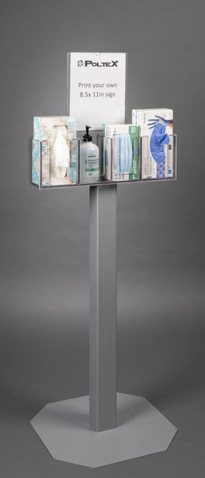 4 Position Respiratory Hygiene Station (3STL Steel Stand, RHS 3STL Kit, Sign Sleeve) 4 Position Respiratory Hygiene Station (3STL Steel Stand, RHS 3STL Kit, Sign Sleeve)