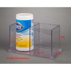 Sani/Clorox Wipe Holder-2 Pocket Countertop (Bump) Sani/Clorox Wipe Holder-2 Pocket Countertop (Bump)
