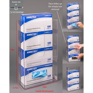 Visual Management Glove Box Holder-4 Box (Wall Mount) Visual Management Glove Box Holder-4 Box (Wall Mount)