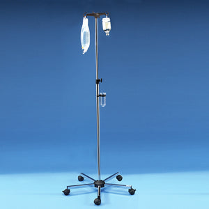 Health Care Logistics Stainless Steel IV Pole With Screw Height Adjuster Health Care Logistics Stainless Steel IV Pole With Screw Height Adjuster