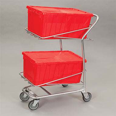 Health Care Logistics Hinged Lid Transfer Box Cart