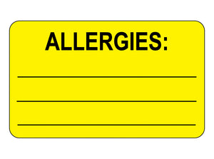 Allergies Labels Allergies Labels