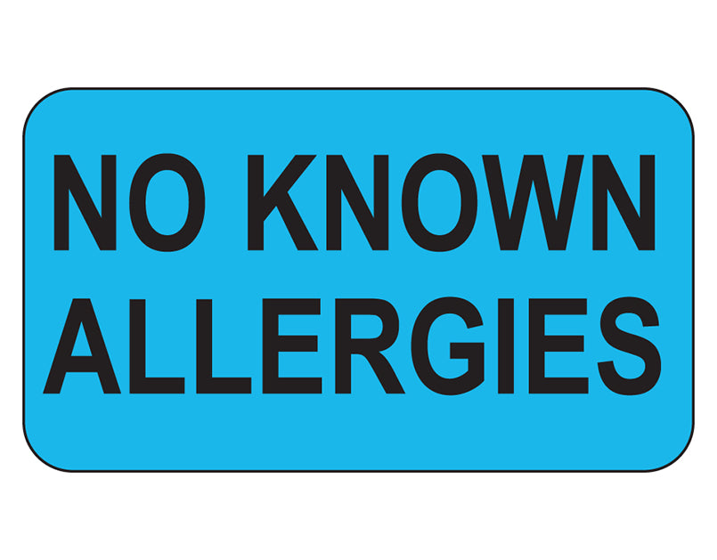 Health Care Logistics No Known Allergies Labels