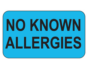 Health Care Logistics No Known Allergies Labels Health Care Logistics No Known Allergies Labels