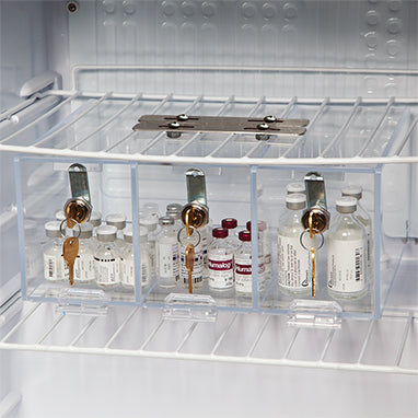 Three-Compartment Refrigerator Box with Key Lock