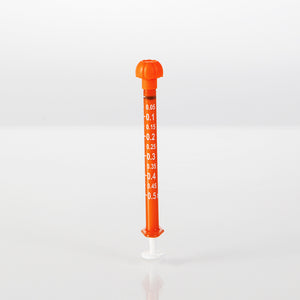 Health Care Logistics Oral Dispensers with Tip Caps, 0.5mL, Amber/White Markings Health Care Logistics Oral Dispensers with Tip Caps, 0.5mL, Amber/White Markings