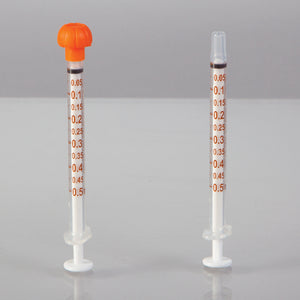 Health Care Logistics NeoMed® Oral Dispensers with Tip Caps, 0.5mL, Clear/Amber Markings, 25 pack Health Care Logistics NeoMed® Oral Dispensers with Tip Caps, 0.5mL, Clear/Amber Markings, 25 pack
