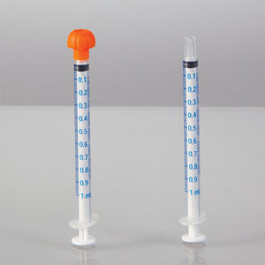 Oral Dispensers with Tip Caps, 1mL, Clear/Blue Markings, 100 Pack Oral Dispensers with Tip Caps, 1mL, Clear/Blue Markings, 100 Pack