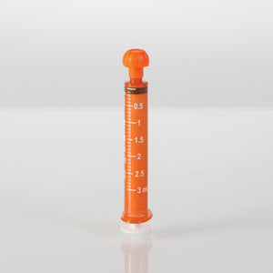 Health Care Logistics Oral Dispensers with Tip Caps, 3mL, Amber/White Markings, 50 Pack Health Care Logistics Oral Dispensers with Tip Caps, 3mL, Amber/White Markings, 50 Pack