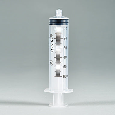 Health Care Logistics Sterile Vesco Luer-Lock Syringes, 60mL, Case