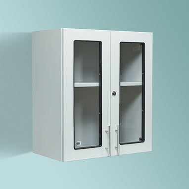 Health Care Logistics Wall Cabinet with Windows and Locking Doors, 24"