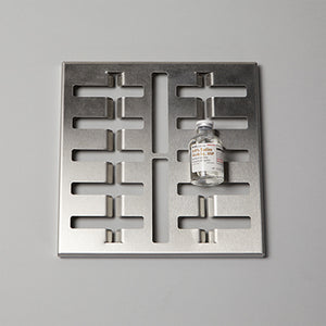 Health Care Logistics Vial Tray, Stainless Steel, 10 x ⅝ x 10 Health Care Logistics Vial Tray, Stainless Steel, 10 x ⅝ x 10