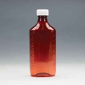 Health Care Logistics Amber Plastic Oval Medicine Bottles w/ Caps, 16 oz. Health Care Logistics Amber Plastic Oval Medicine Bottles w/ Caps, 16 oz.