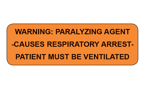 Warning Paralyzing Agent Labels