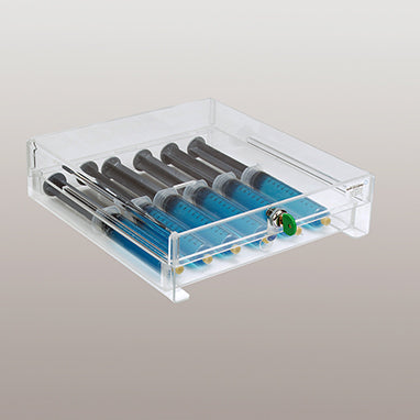 Shallow Acrylic Locking Refrigerator Storage Box, Key Lock