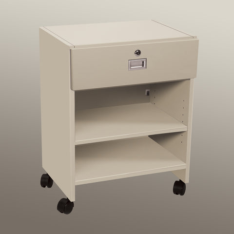 Mobile Locking Bedside Cabinet, Open Access