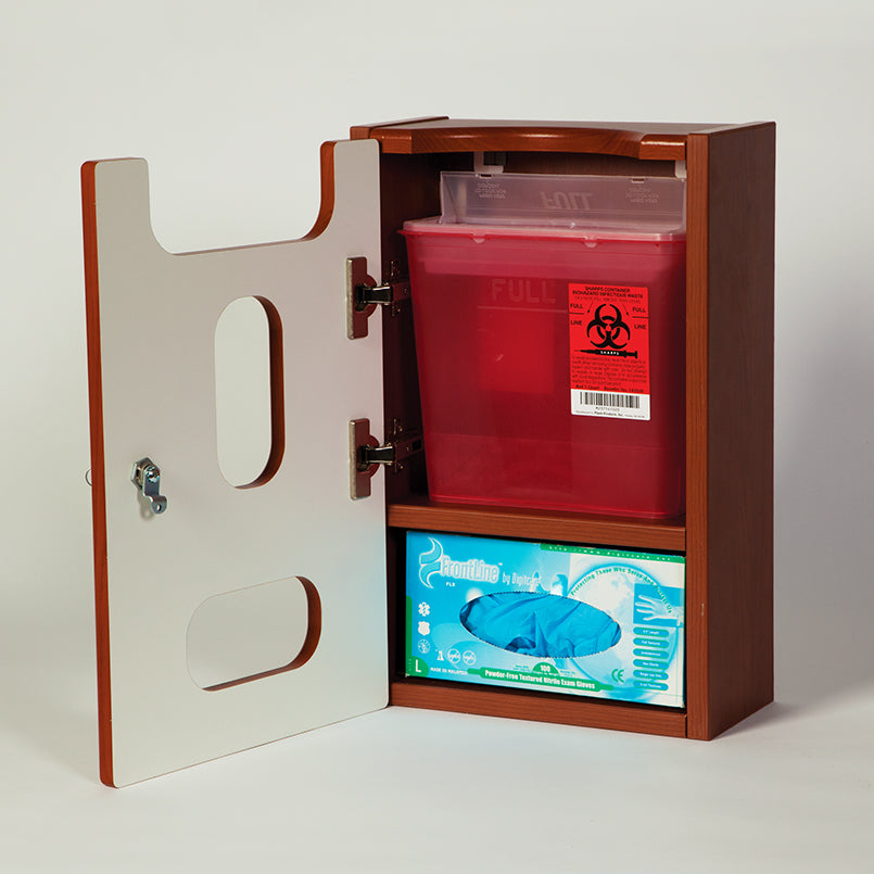 Health Care Logistics Cabinet for Sharps Container and Gloves - White